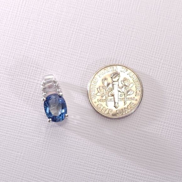 Blue Mystic Topaz Pendant Necklace 20" Chain - Picture 10 of 10